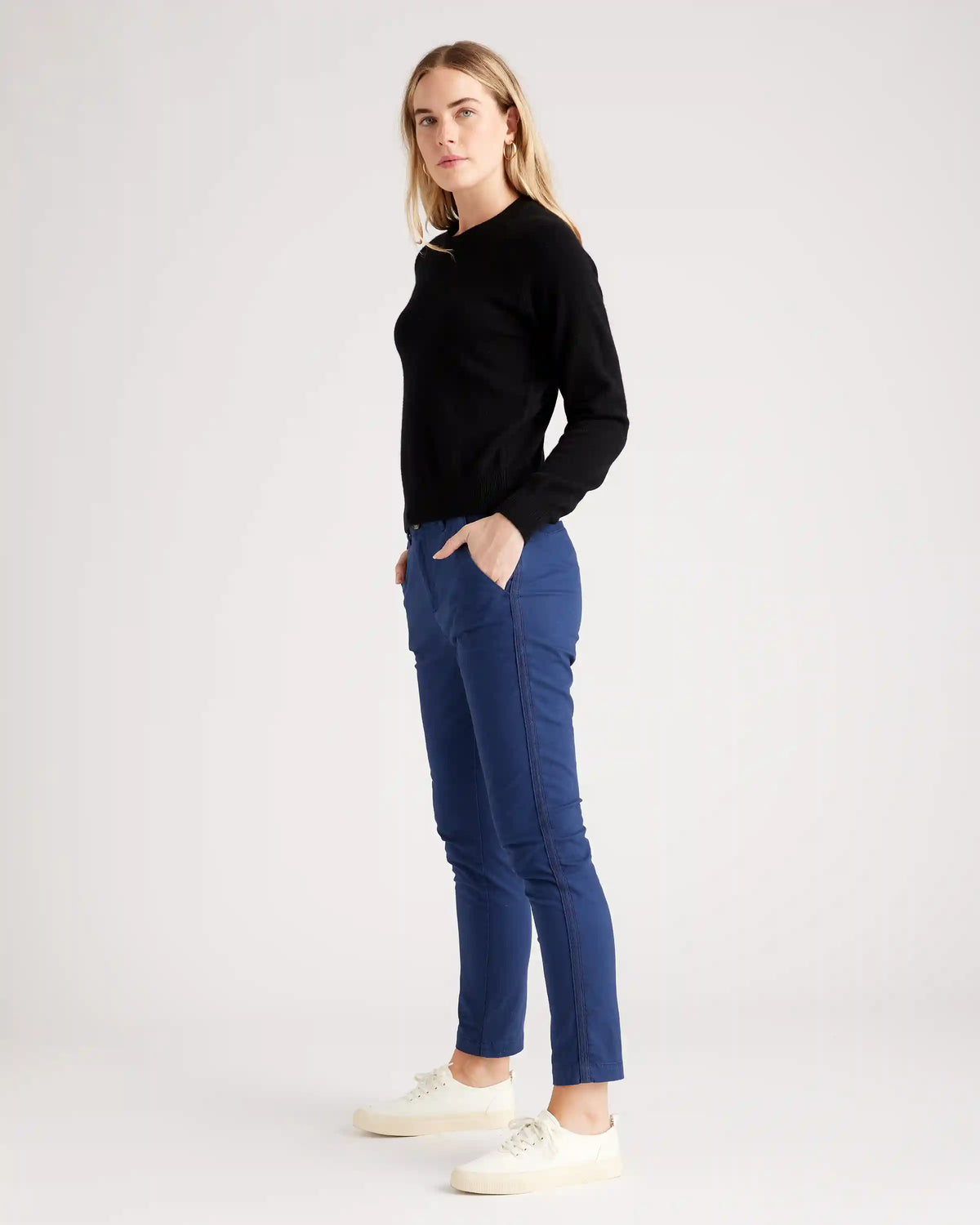 Stretch Cotton Twill Girlfriend Chino Pants