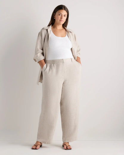100% European Linen Pleated Trouser