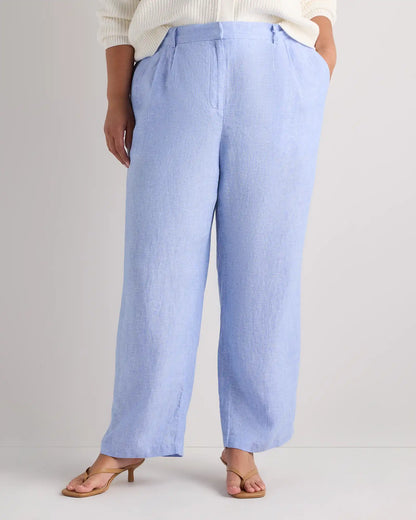 100% European Linen Pleated Trouser