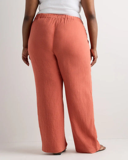 100% Organic Cotton Gauze Straight Leg Pants