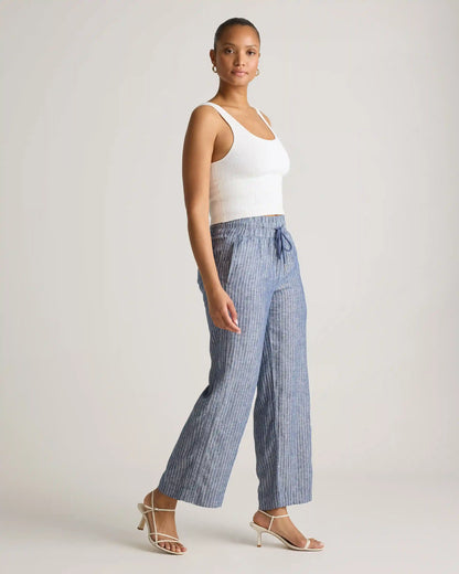 100% European Linen Wide Leg Pants