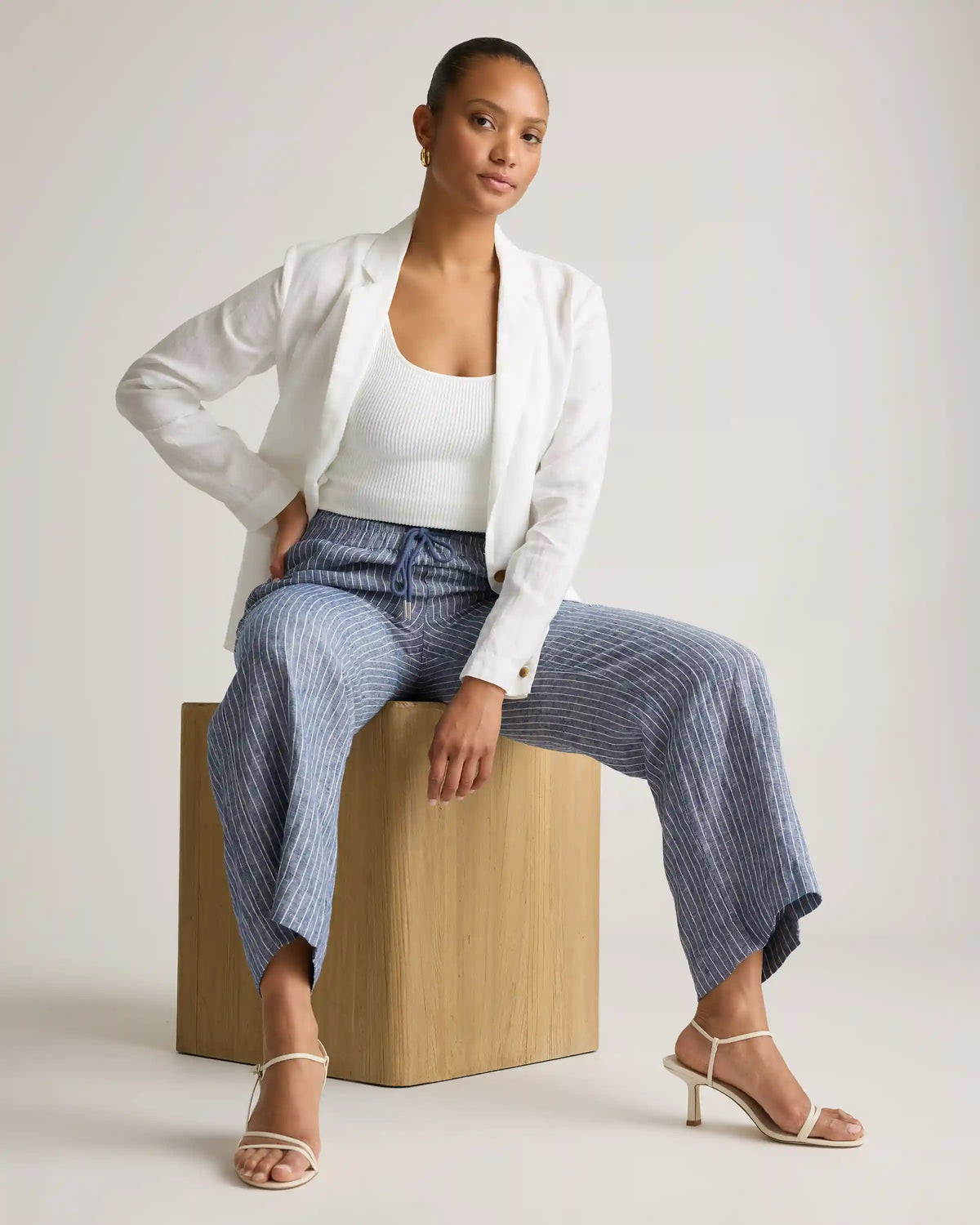 100% European Linen Wide Leg Pants
