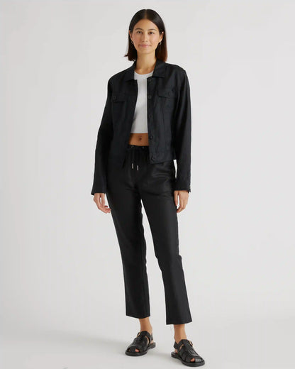 Cotton Linen Twill Straight Leg Pants