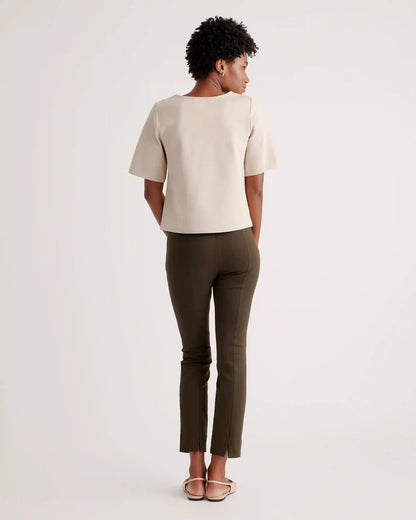 Ultra-Stretch Ponte Pintuck Ankle Pants