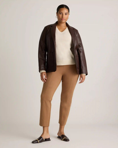 Ultra-Stretch Ponte Pintuck Ankle Pants