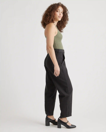 Organic Stretch Cotton Twill Barrel Pants
