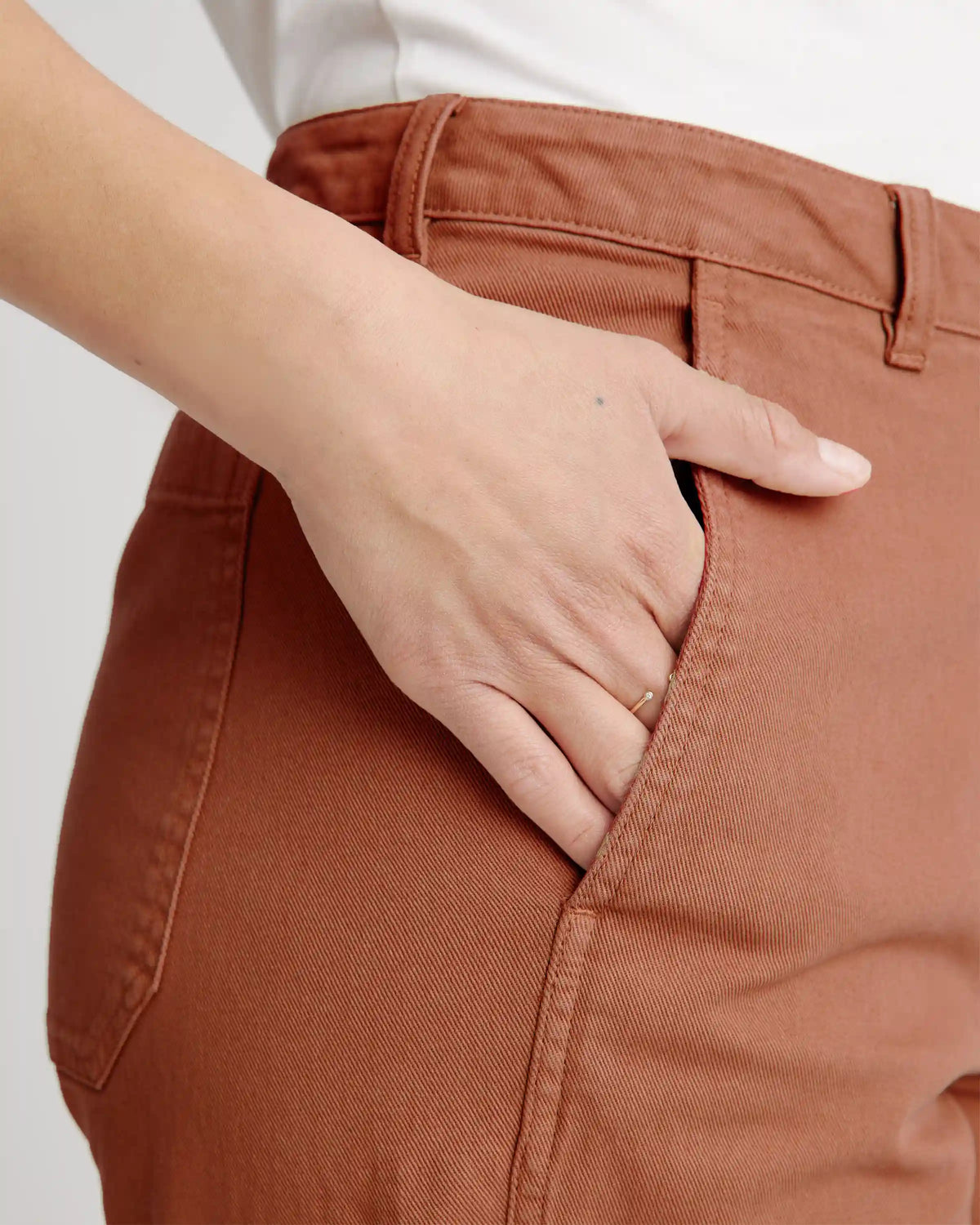 Organic Stretch Cotton Twill Barrel Pants
