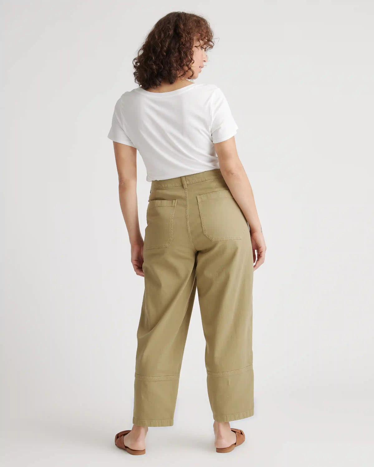 Organic Stretch Cotton Twill Barrel Pants