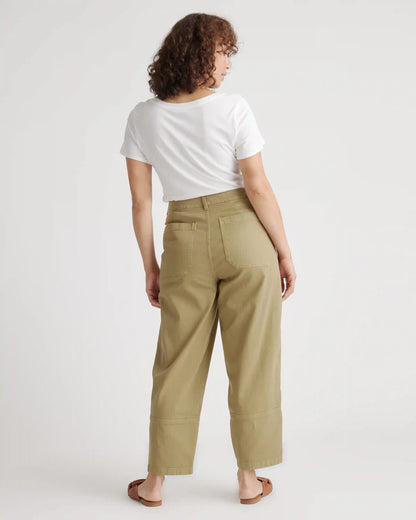 Organic Stretch Cotton Twill Barrel Pants