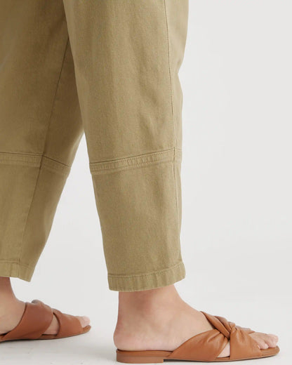 Organic Stretch Cotton Twill Barrel Pants