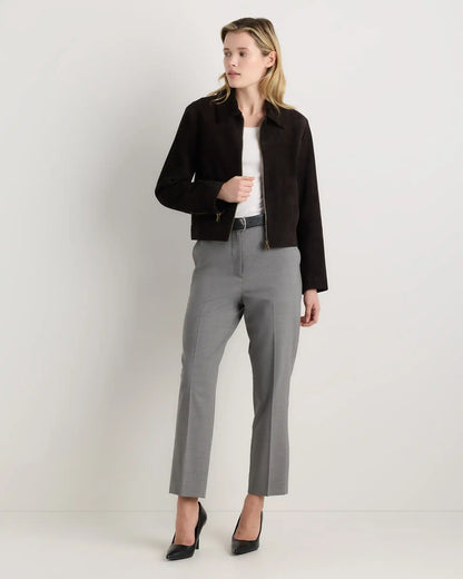 Italian Wool Slim Leg Ankle Pants