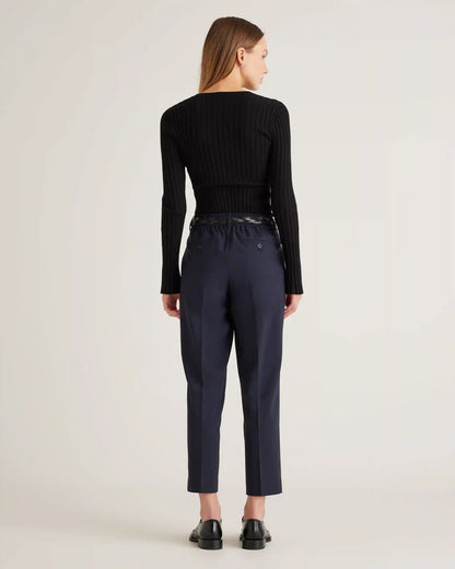 Italian Wool Slim Leg Ankle Pants
