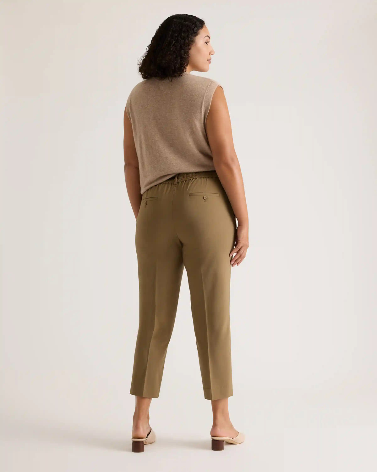 Italian Wool Slim Leg Ankle Pants