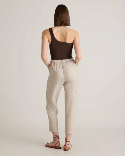 100% European Linen Tapered Ankle Pants