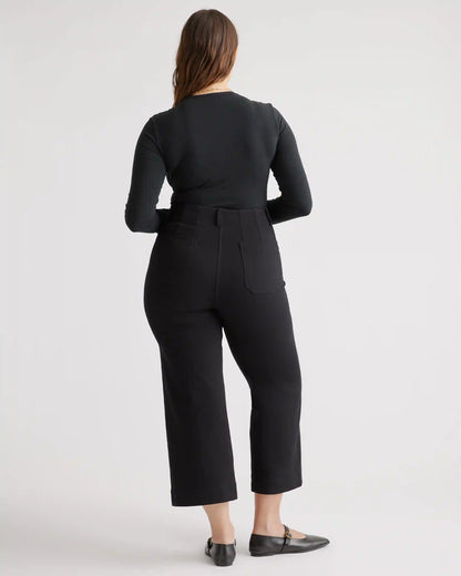 Ultra-Stretch Ponte Cropped Wide Leg Pant