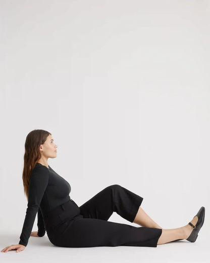 Ultra-Stretch Ponte Cropped Wide Leg Pant