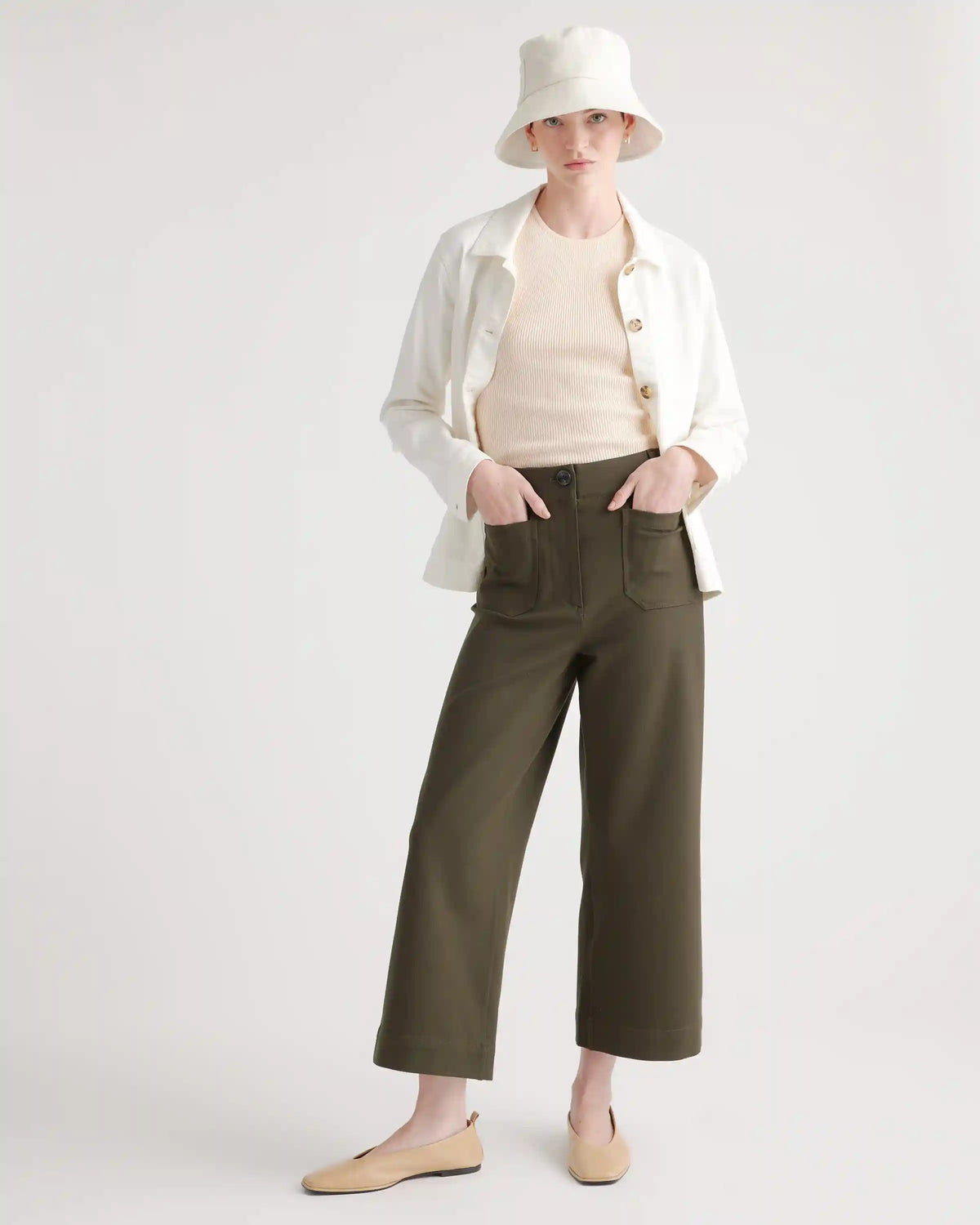 Ultra-Stretch Ponte Cropped Wide Leg Pant