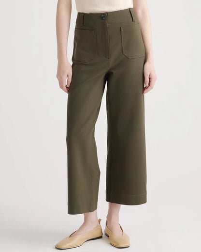 Ultra-Stretch Ponte Cropped Wide Leg Pant