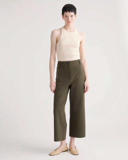 Ultra-Stretch Ponte Cropped Wide Leg Pant