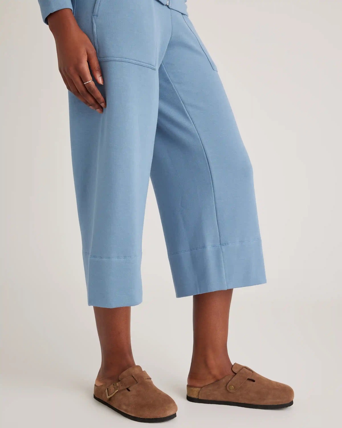 SuperSoft Fleece Cropped Wide Leg Pants