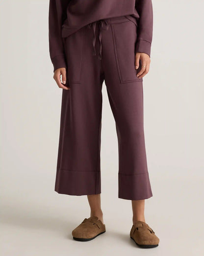 SuperSoft Fleece Cropped Wide Leg Pants