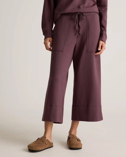 SuperSoft Fleece Cropped Wide Leg Pants