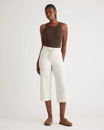 SuperSoft Fleece Cropped Wide Leg Pants