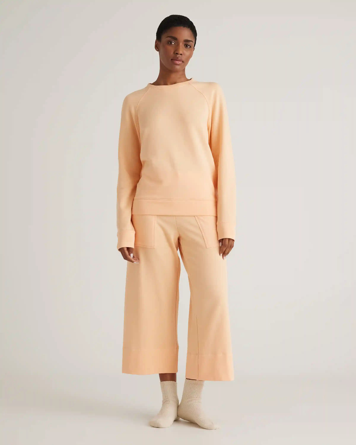 SuperSoft Fleece Cropped Wide Leg Pants