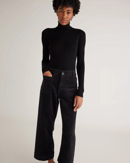 Organic Stretch Corduroy Cropped Wide Leg Pants