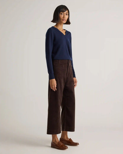 Organic Stretch Corduroy Cropped Wide Leg Pants