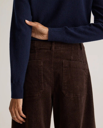 Organic Stretch Corduroy Cropped Wide Leg Pants