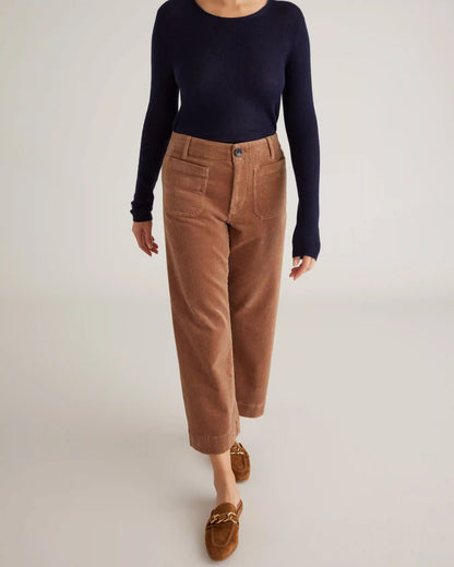 Organic Stretch Corduroy Cropped Wide Leg Pants