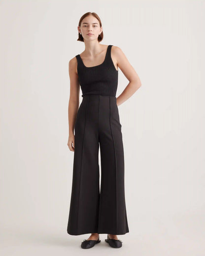 Ultra-Stretch Ponte Super Wide Leg Ankle Pants
