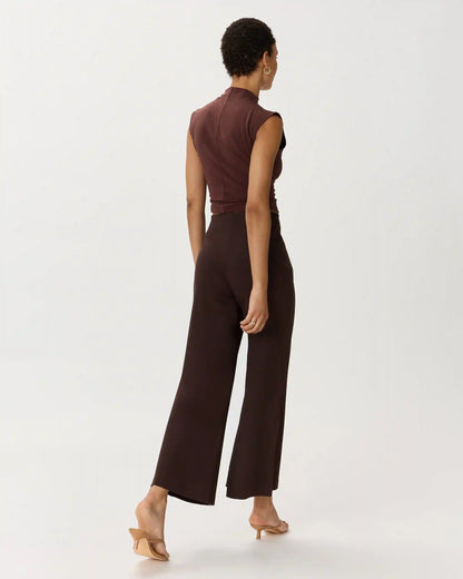 Ultra-Stretch Ponte Super Wide Leg Ankle Pants