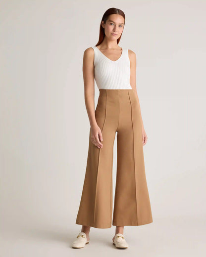 Ultra-Stretch Ponte Super Wide Leg Ankle Pants
