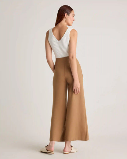 Ultra-Stretch Ponte Super Wide Leg Ankle Pants