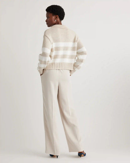 100% Organic Cropped Cotton Polo Sweater