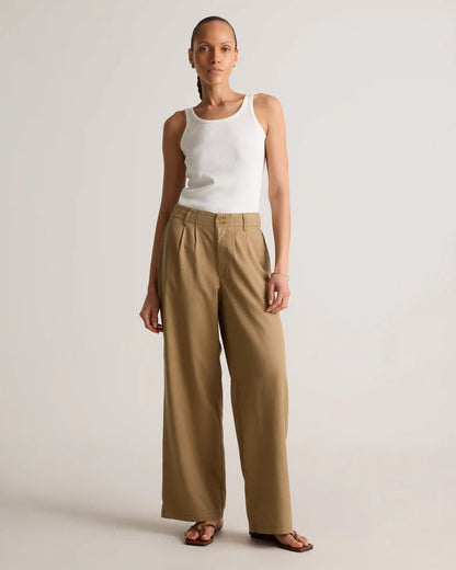Drapey Twill Pleated Trouser