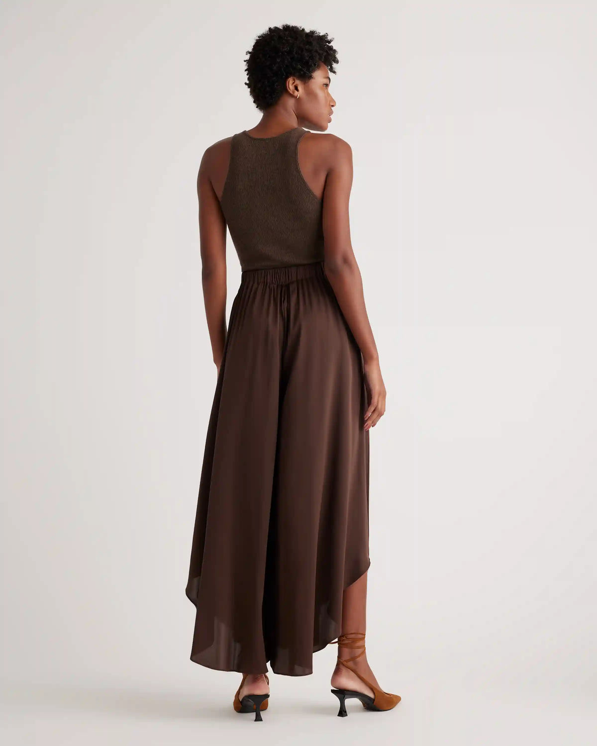 Washable Stretch Silk Palazzo Pants
