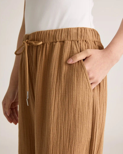 100% Organic Cotton Gauze Straight Leg Pants