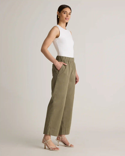 Organic Stretch Cotton Wide Leg Chino Pants
