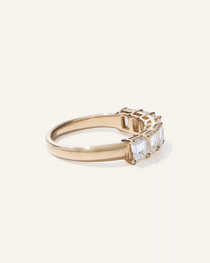 Lab Grown Diamond Emerald Seven Stone Band
