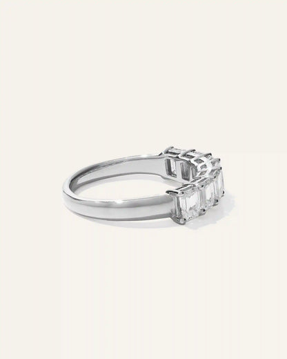 Lab Grown Diamond Emerald Seven Stone Band