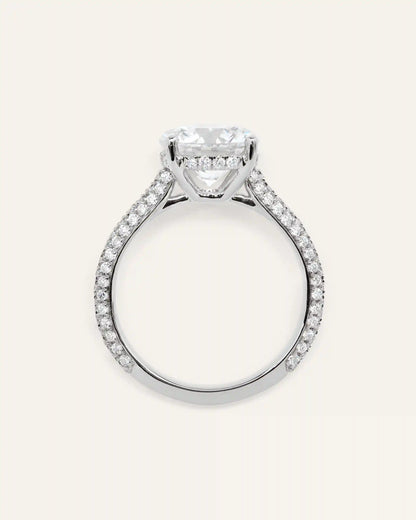 Lab Grown Diamond Round Pave Cathedral Engagement Ring - 3ct