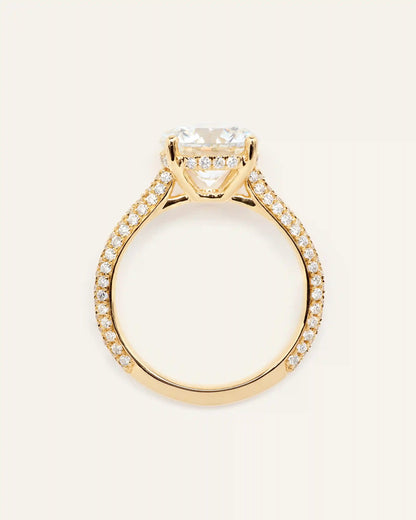 Lab Grown Diamond Round Pave Cathedral Engagement Ring - 3ct