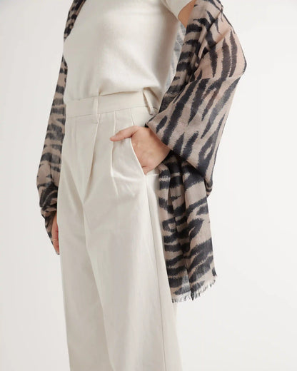 Featherweight Wool Cashmere Frayed Edge Scarf