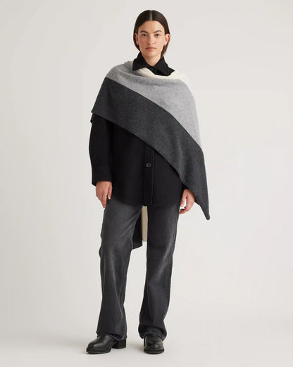 Mongolian Cashmere Colorblock Wrap