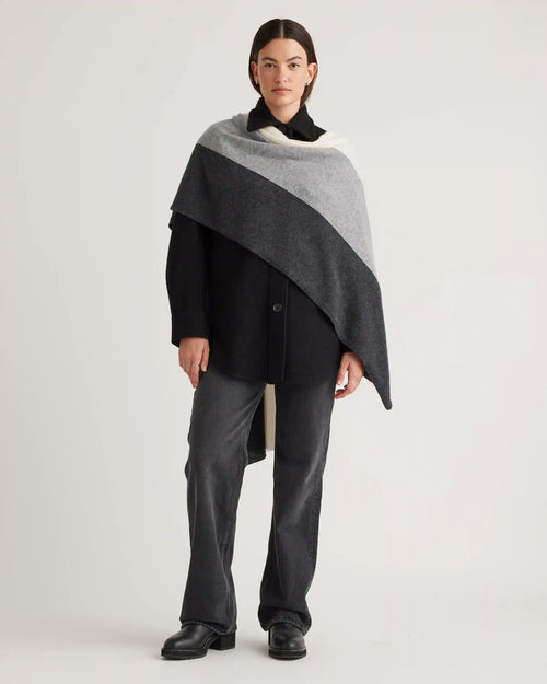Mongolian Cashmere Colorblock Wrap