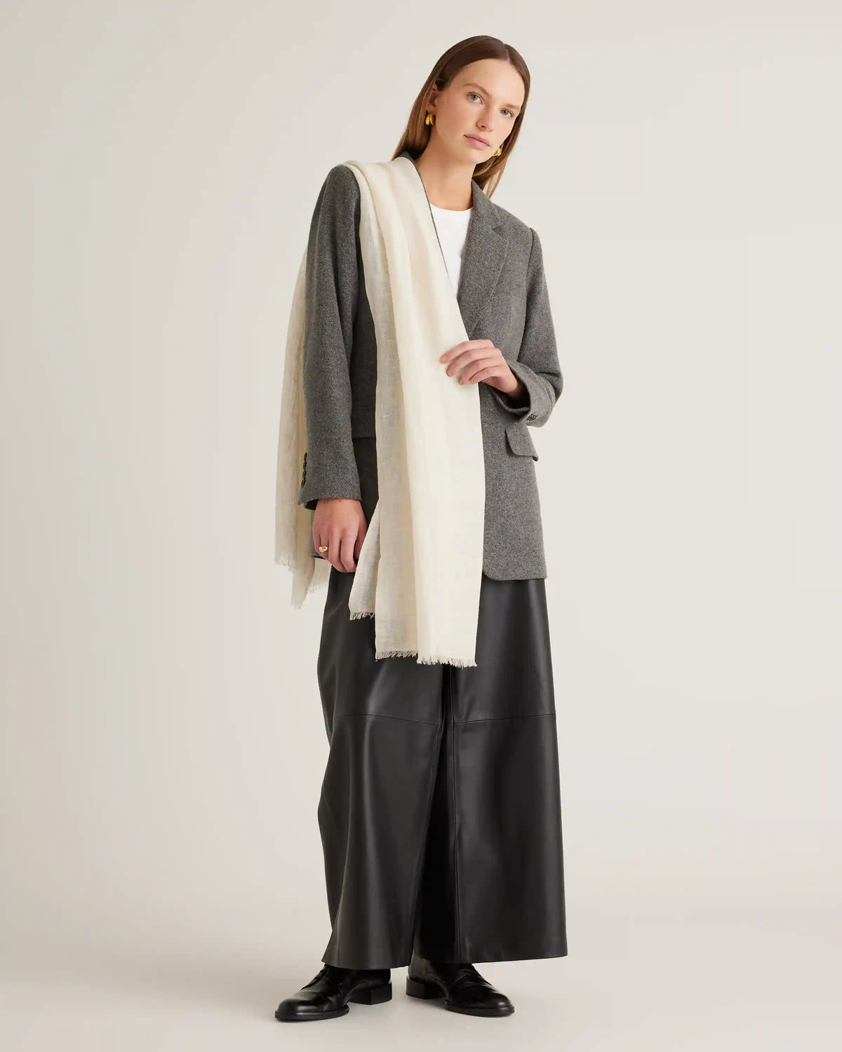 Lightweight Linen Silk Cashmere Scarf