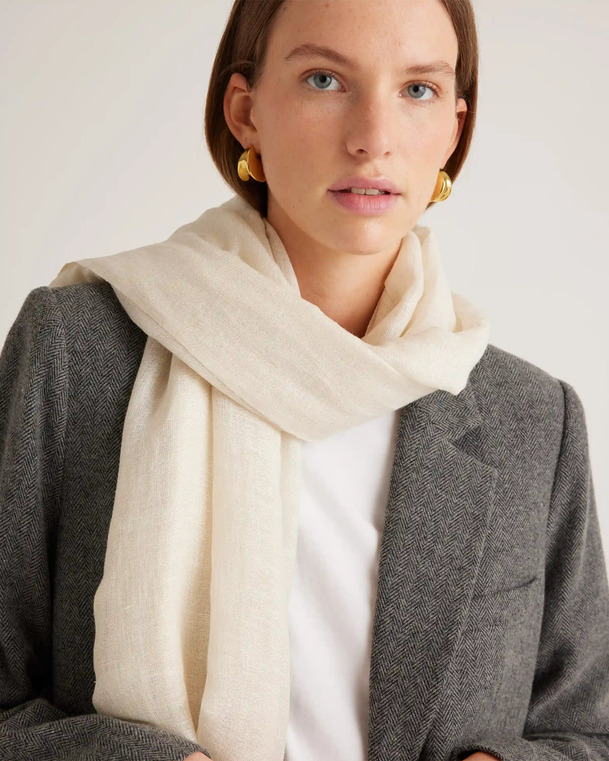 Lightweight Linen Silk Cashmere Scarf